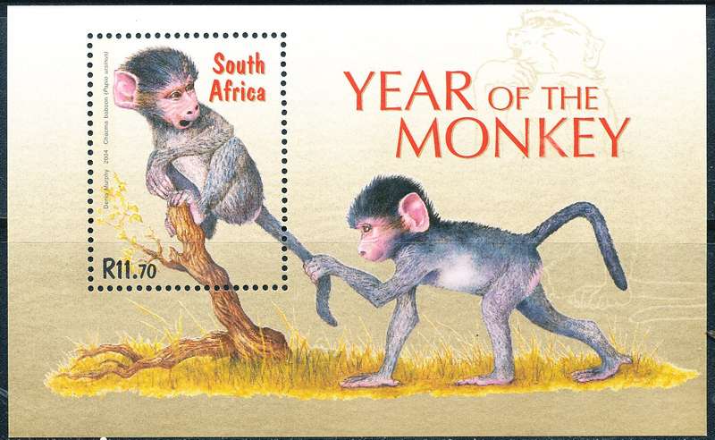 RSA  - 2004  -    Year of the Monkey   MINI- SHEET   - FINE  MINT
