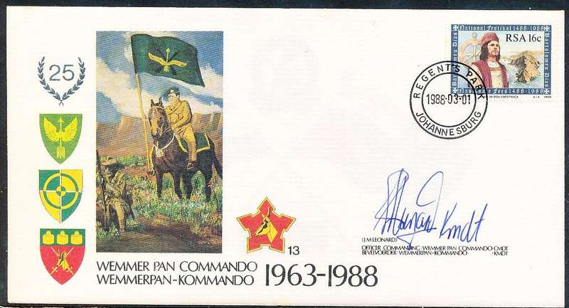 RSA   -  SA  ARMY   COVER   no 13   -    SIGNED