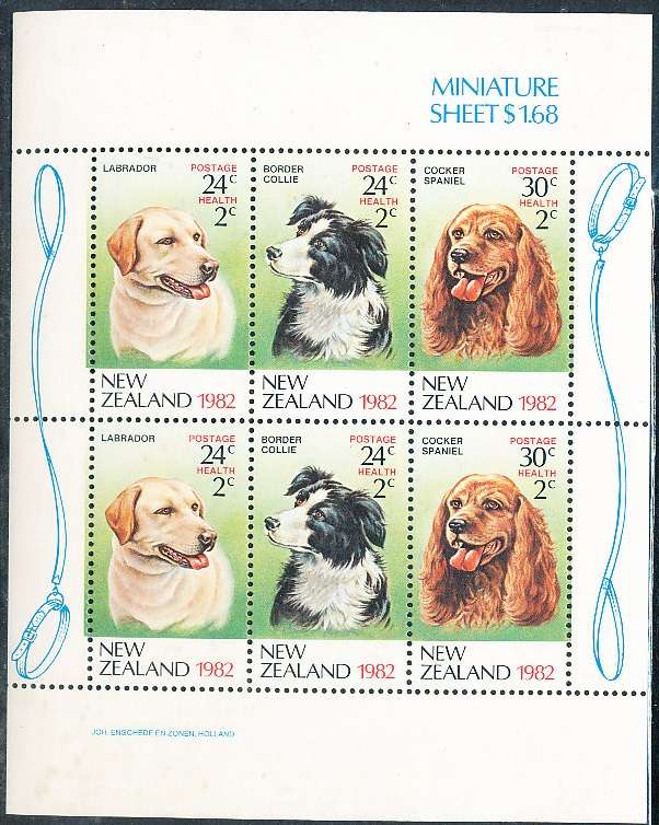 NEW ZEALAND   - 1982   Health Stamps, Dogs  -   FINE MINT