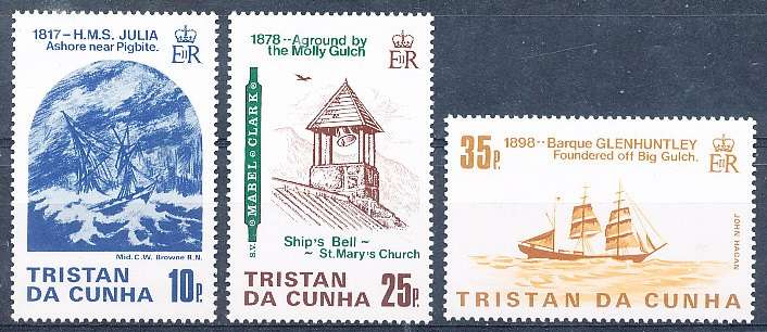 TRISTAN da CUNHA  - 1985   Shipwrecks   SET  -  FINE  MINT