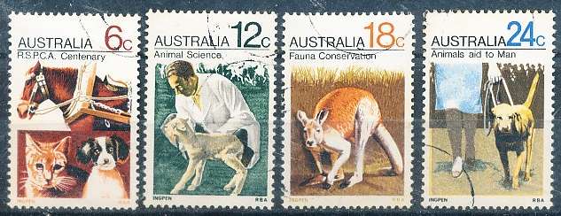 AUSTRALIA  1971 -  Prevention of Cruelty to Animals  SET   -  FINE USED
