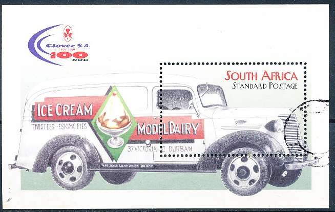 RSA -  1998  -   Ice Cream Van   MINI-SHEET - FINE  POSTALLY   USED