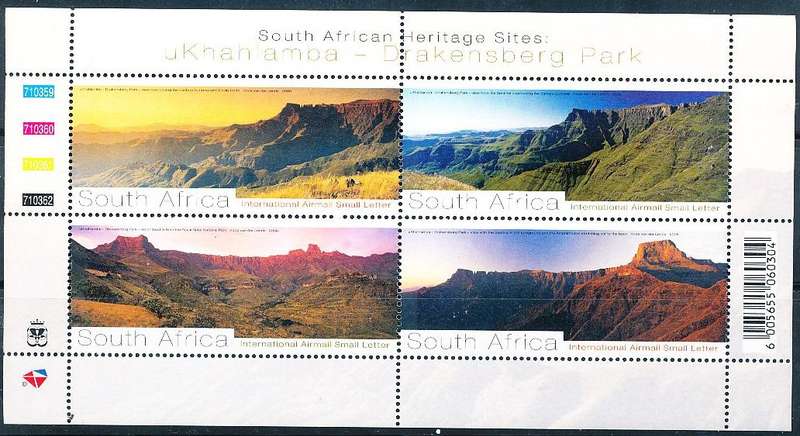 RSA  - 2008 -  UNESCO World Heritage - Drakensberg -  MINI-SHEET  - FINE MINT