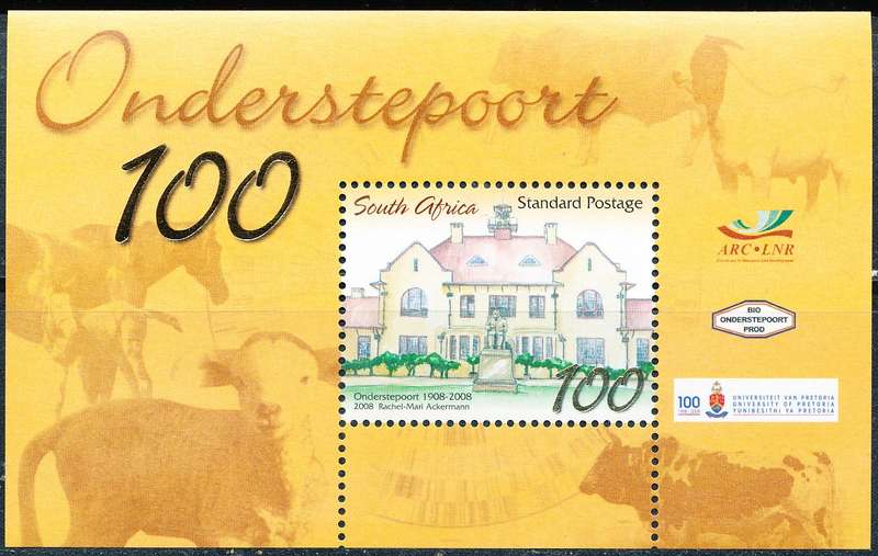 RSA  - 2008  -     Anniversary of Onderstepoort  MINI- SHEET   - FINE  MINT