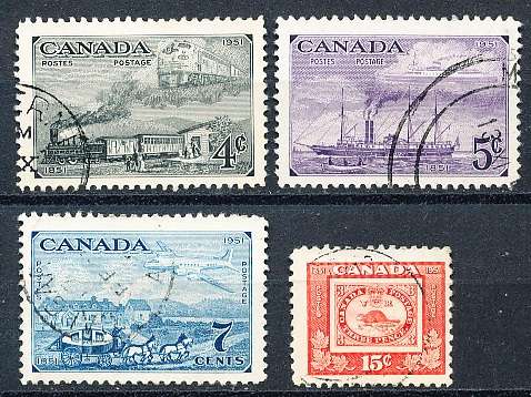 CANADA  1951  -   Anniversary of Canadian Stamps FULL SET   -  FINE USED
