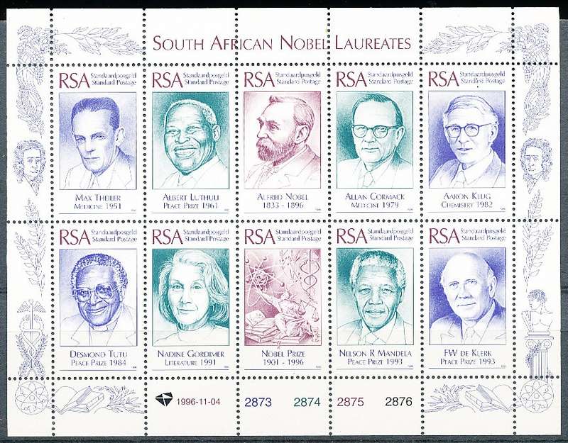 RSA  - 1996  -  Nobel Laureates   FULL SHEET    - FINE   MINT