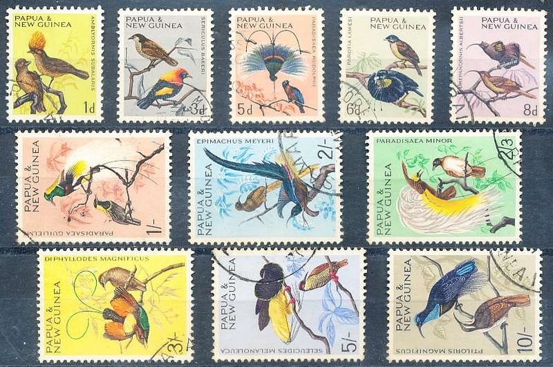 PAPUA NEW GUINEA 1964  -    Birds   FULL  SET    -  FINE USED