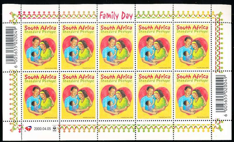 RSA -  2000  -   National Family Day    FULL SHEET  - FINE  MINT