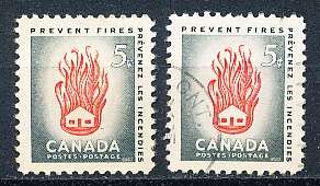 CANADA  1956  -  Fire Prevention Week  -  MINT and  FINE USED