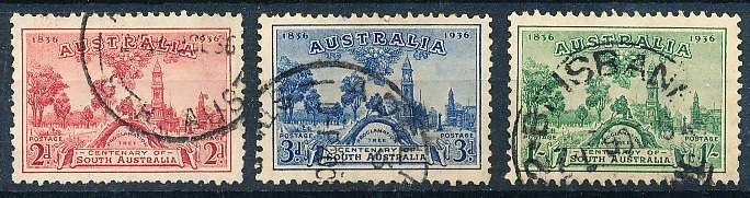 AUSTRALIA  1936 -  Anniversary of South Australia  SET  FINE  USED