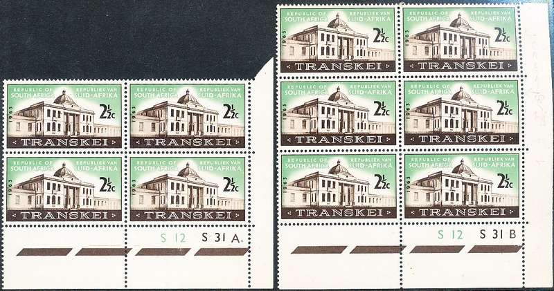 RSA  1963  -  Transkei Legislative Assembly  C/ BLOCKS   A & B  - FINE MINT