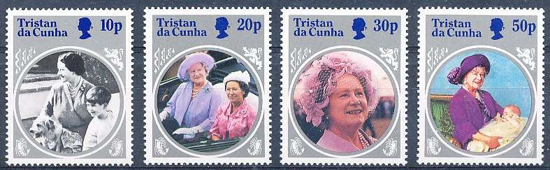 TRISTAN da CUNHA  - 1985   The Queen Mother   SET  -  FINE  MINT