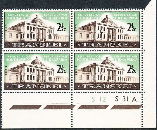 RSA  1963  -  Transkei Legislative Assembly  C/ BLOCK   A  - FINE MINT