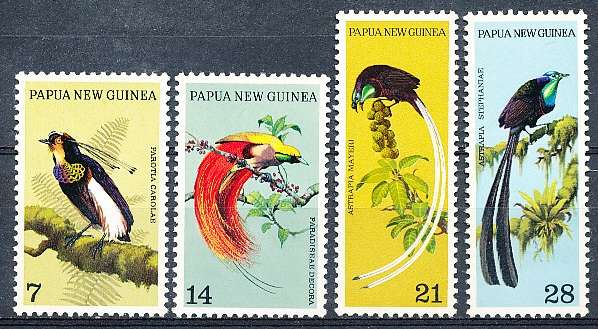 PAPUA NEW GUINEA 1973 -  Birds of Paradise  FULL  SET    -   FINE MINT