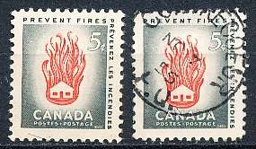 CANADA  1956  -  Fire Prevention Week  -  MINT and  FINE USED