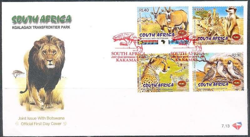 RSA -  2001 -  Kgalagadi Transfrontier Wildlife Park    F/D  COVER - FINE  ITEM
