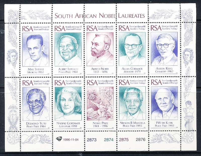 RSA  - 1996  -     Nobel Laureates   FULL SHEET  - FINE  MINT