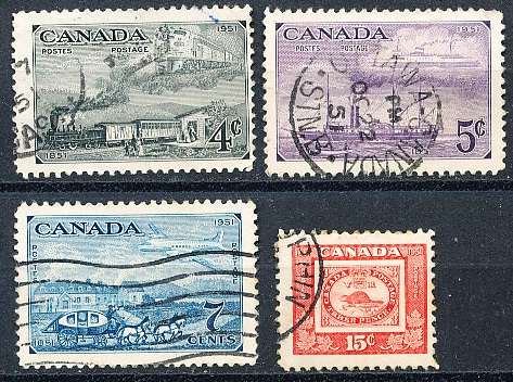 CANADA  1951  -   Anniversary of Canadian Stamps FULL SET   -  FINE USED