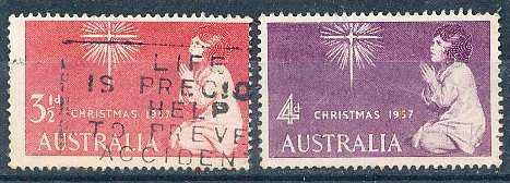 AUSTRALIA  1957 -   Christmas  FULL SET  -   FINE USED