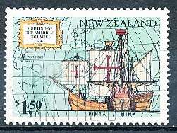 NEW ZEALAND   - 1992   Voyages of Discovery  TOP VALUE     - FINE USED