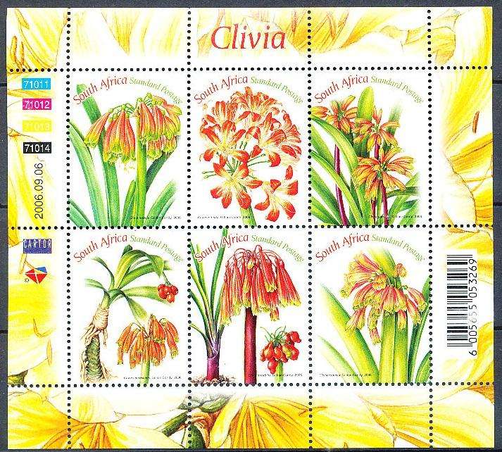 RSA  - 2006 -  Flora - Flowers  SHEET  - FINE MINT
