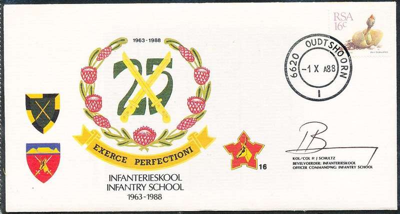 RSA   -  SA  ARMY   COVER   no 16  -    SIGNED