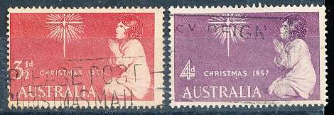 AUSTRALIA  1957 -   Christmas  FULL SET  -   FINE USED