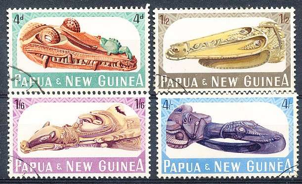PAPUA NEW GUINEA 1965  -  Sepik Canoe Prows   FULL  SET    - FINE  USED