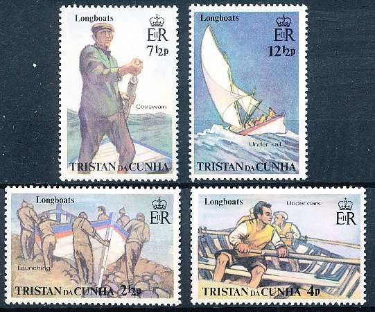 TRISTAN da CUNHA  - 1972   Tristan Longboats    SET  -    FINE  MINT
