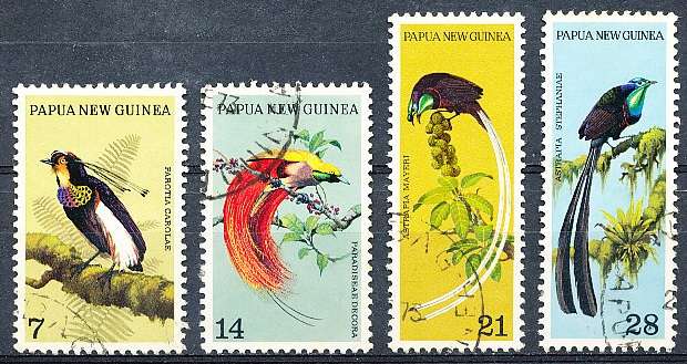 PAPUA NEW GUINEA 1973 -  Birds of Paradise  FULL  SET    -   FINE USED