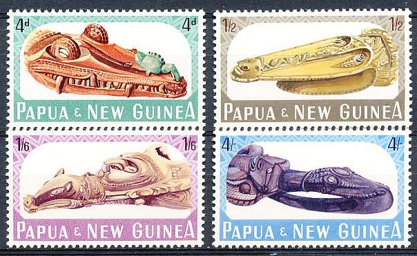 PAPUA NEW GUINEA 1965  -  Sepik Canoe Prows   FULL  SET    - FINE  MINT