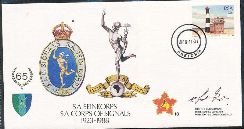 RSA   -  SA  ARMY   COVER   no 18  -    SIGNED