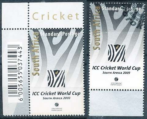 RSA -  2001  - Cricket World Cup   - FINE  MINT and USED