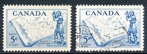 CANADA  1957  -  Death of David Thompson   -  MINT and  FINE USED