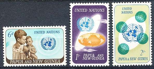 PAPUA NEW GUINEA 1965  -  United Nations   FULL  SET    -  FINE  MINT
