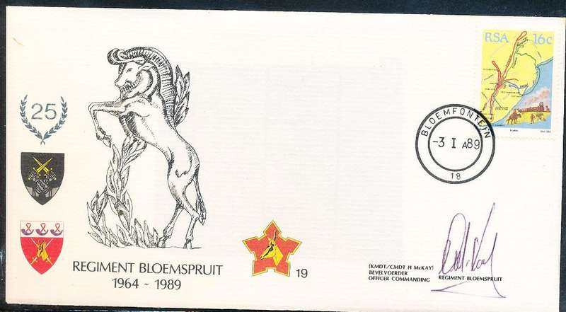 RSA   -  SA  ARMY   COVER   no 19  -    SIGNED