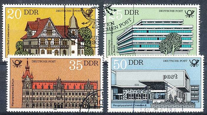GERMANY  DDR   1982  -   Post Buildings  FULL SET    -  FINE   USED