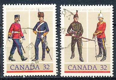 CANADA  1983  -   Canadian Army Regiments  FULL  SET -  FINE  USED