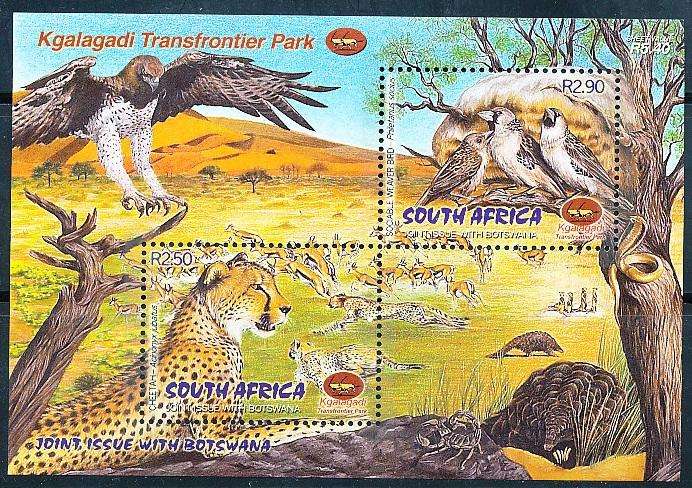 RSA  - 2001 -    Kgalagadi Transfrontier Wildlife Park  MINI- SHEET   - FINE  MINT