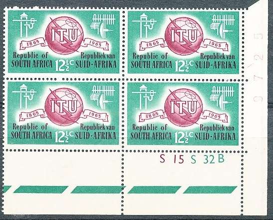 RSA  1965  -  Anniversary of I.T.U   C/ BLOCK   B  - FINE MINT