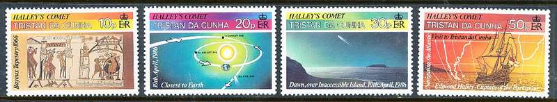 TRISTAN da CUNHA  - 1986  Halley's Comet  SET  -  FINE  MINT