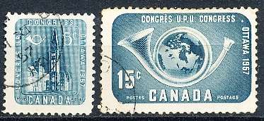 CANADA  1957  -   UPU Congress, Ottawa  FULL SET   -  FINE USED