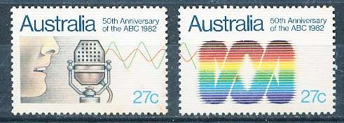 AUSTRALIA  1982 -  Anniversary of the ABC  SET   -  FINE   MINT