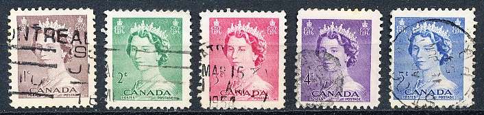 CANADA  1953  -  Queen Elizabeth II  FULL SET   -  FINE USED