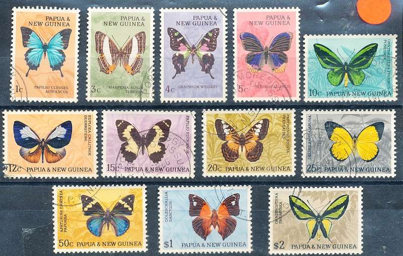 PAPUA NEW GUINEA 1966  -  Butterflies   FULL  SET    -   FINE USED