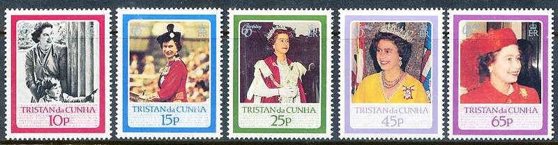TRISTAN da CUNHA  - 1986   Birth of Queen Elizabeth  SET  -  FINE  MINT