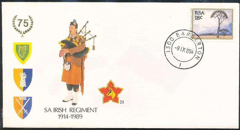 RSA   -  SA  ARMY   COVER   no 21  -   FINE ITEM