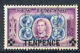 NEW ZEALAND   - 1944    Issue of 1940 Surcharged   -  FINE USED