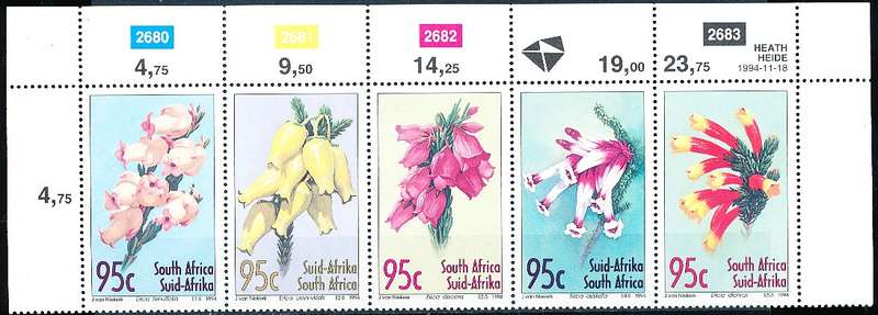 RSA -  1994  -   Flowers   C/BLOCK   - FINE   MINT