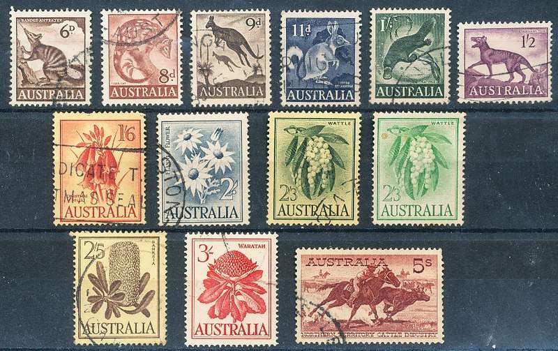 AUSTRALIA  1959/60 -   Animals and FLORA  FULL SET  -   FINE USED